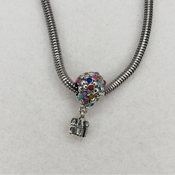 Pixar Up House Bracelet Charm 925 Silver Balloons "Adventure is out there" Love - Picture 4 of 6